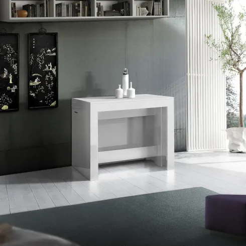 Set 2 Panche Allungabili Sovrapponibili Bianco 66-290 cm da Pranzo