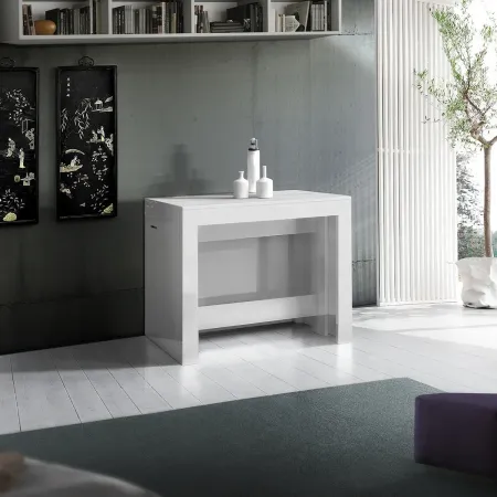 Set 2 Panche Allungabili Sovrapponibili Bianco 66-290 cm da Pranzo