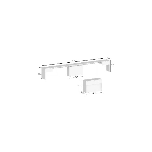 Set 2 Panche Allungabili Sovrapponibili Bianco 66-290 cm da Pranzo