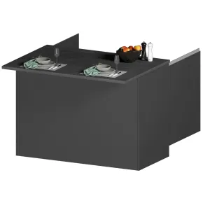 Mobile Isola per Cucina Antracite Piano Report con 2 Ante 125x90 cm 2