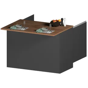 Isola Cucina Centrale Antracite Piano Appoggio Effetto Rovere 125 cm 2