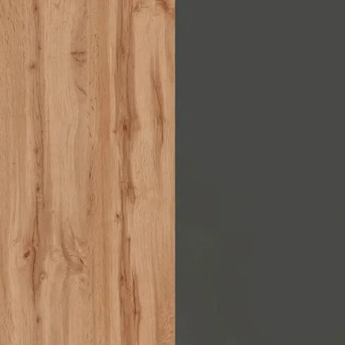 Isola Cucina Centrale Antracite Piano Appoggio Effetto Rovere 125 cm