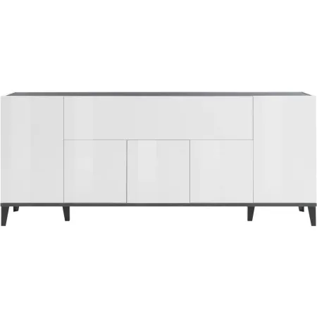 Madia da Soggiorno Bianco Ardesia Credenza 4 Ante 1 Ribalta 200 cm