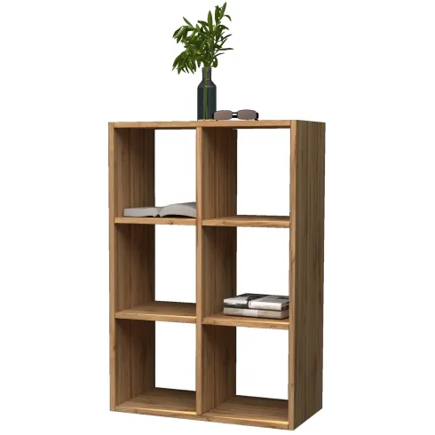 Libreria 60x25 6 Vani a Giorno Rovere Camera Soggiorno a Terra Parete