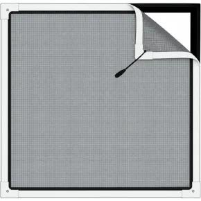 Zanzariera per Grate 150x150 cm Bianco con Magnete Perimetrale