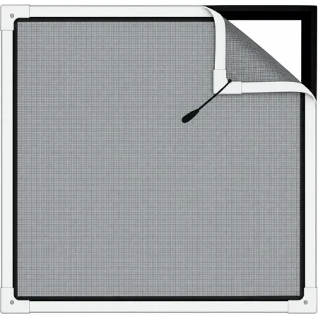 Zanzariera per Grate 150x150 cm Bianco con Magnete Perimetrale