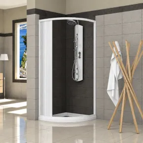 Box Doccia Semicircolare 70x70 cm in PVC a Soffietto Reversibile 2