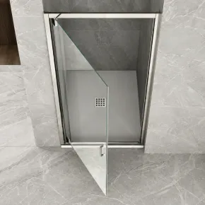 Porta Box Doccia Nicchia 60x190 cm Trasparente con Profilo Cromato 2