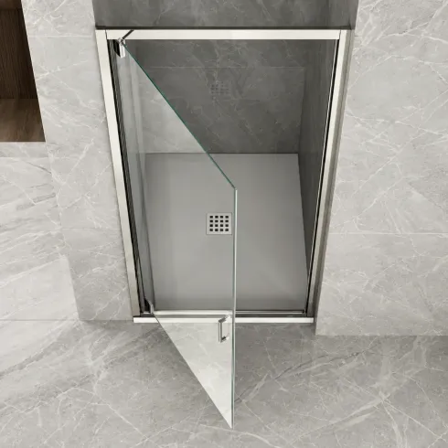 Porta Box Doccia Nicchia 60x190 cm Trasparente con Profilo Cromato
