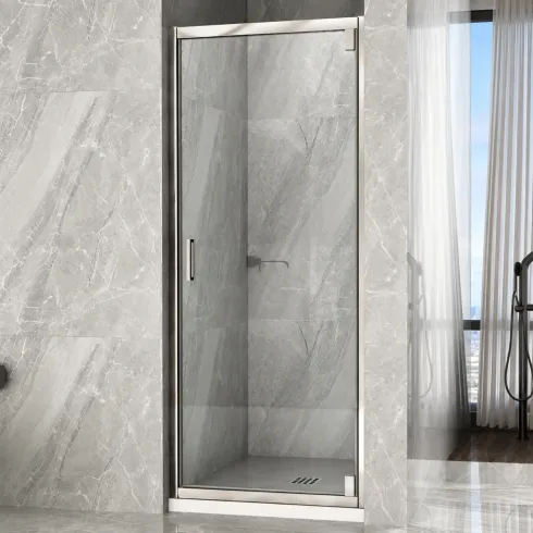 Porta Box Doccia Nicchia 60x190 cm Trasparente con Profilo Cromato