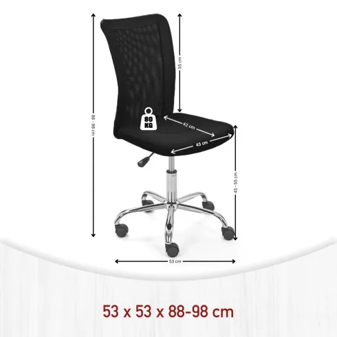Sedia Ufficio Ruote Scrivania Cameretta Girevole Nera