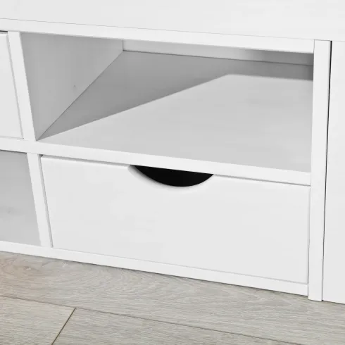 Letto Matrimoniale 180x200 King Size Bianco Rete a Doghe con Cassetti In Legno | Bricoshop24