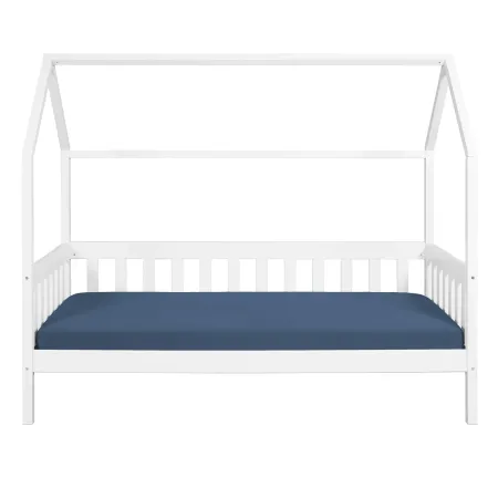 Letto singolo 90x200 cm Bianco con Tetto Doghe