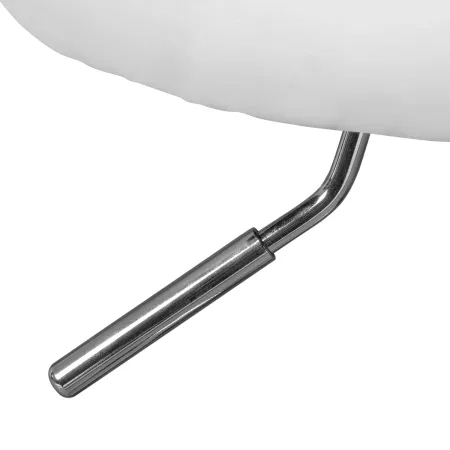 Sgabello Basso con Ruote a Rotelle Bianco Ecopelle in Metallo Imbottito Cucina | BricoShop24