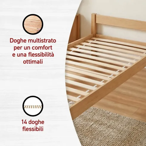 Rete a Doghe Flessibili Letto singolo 90x200 cm in Legno Multistrato