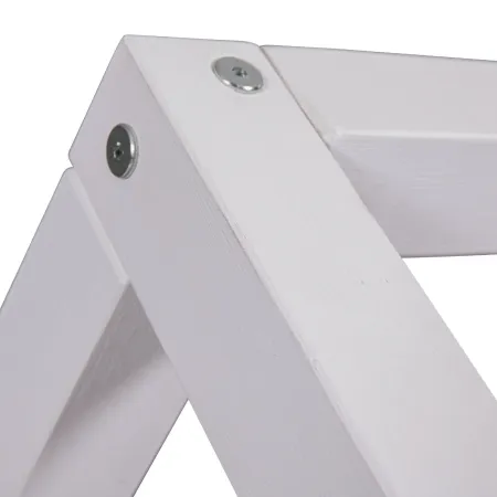 Letto Singolo 90x200 cm Struttura a Casetta in Legno Massello Bianco