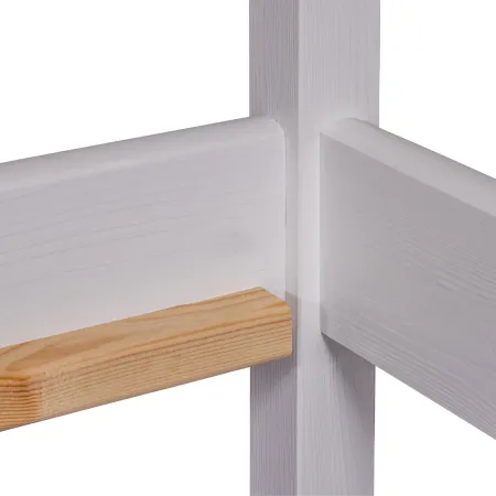 Letto Singolo 90x200 cm Struttura a Casetta in Legno Massello Bianco