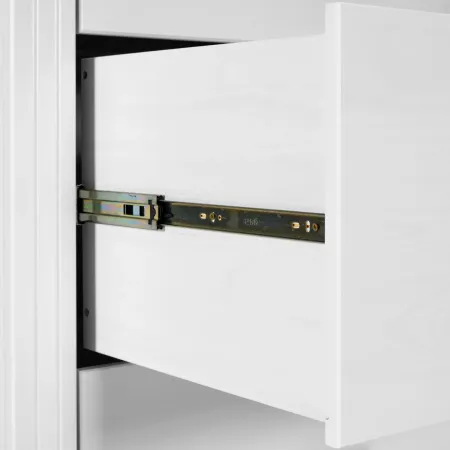 Cassettiera Camera da Letto in Legno Bianco Rovere Mobile 3 Cassetti