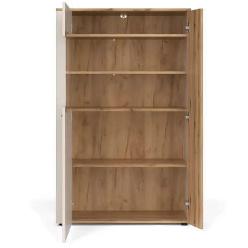 Vetrina Credenza 2 Ante Reversibili Beige Rovere Madia da Soggiorno