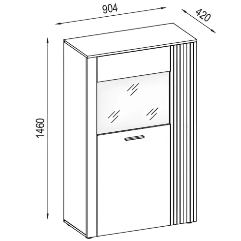Vetrina Credenza 2 Ante Reversibili Beige Rovere Madia da Soggiorno