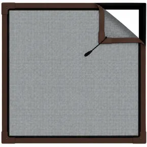 Zanzariera per Grate 150x150 cm con Magnete Perimetrale Marrone