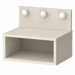 Comodino Sospeso con Vano a Giorno Beige 3 Luci LED Regolabili