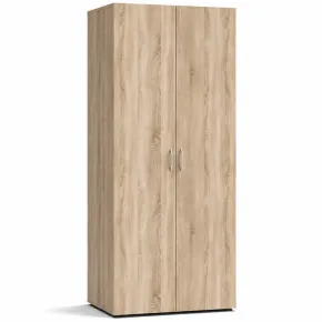 Armadio 2 Ante Rovere Guardaroba Camera da Letto con Appendiabiti