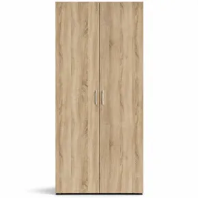 Armadio 2 Ante Rovere Guardaroba Camera da Letto con Appendiabiti 2