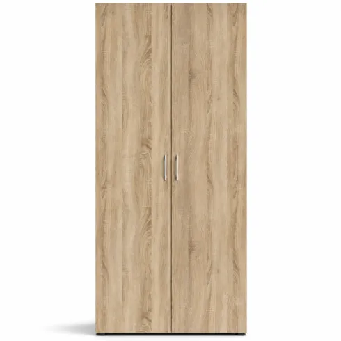 Armadio 2 Ante Rovere Guardaroba Camera da Letto con Appendiabiti