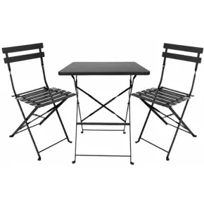 Outlet Set Tavolo da Giardino Quadrato 70x70 cm 2 Sedie Antracite