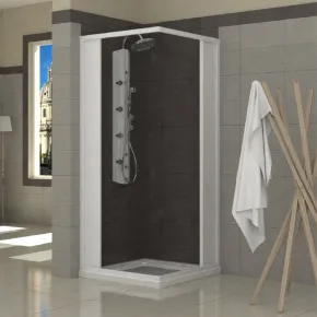 Box Doccia 70x100 Angolare a Soffietto in PVC Bianco h185 2