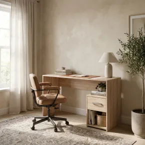 Scrivania in Legno di Quercia Porta Pc per Ufficio o Studio con Cassetti 2
