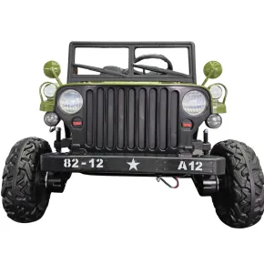Buggy Elettrico Macchina per Bambini 24V 4x4 Army Ranger Verde 2 Posti 2