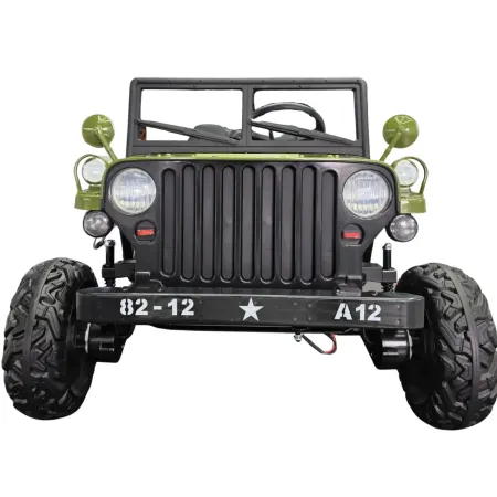 Buggy Elettrico Macchina per Bambini 24V 4x4 Army Ranger Verde 2 Posti