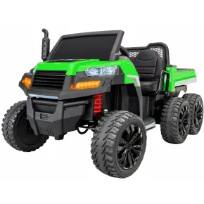 Camion Elettrico Auto per Bambini 24V 6x6 Verde Cassone Ribaltabile