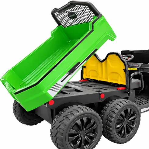 Camion Elettrico Auto per Bambini 24V 6x6 Verde Cassone Ribaltabile