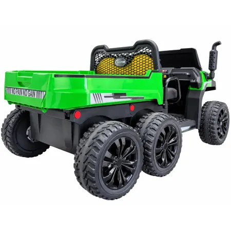 Camion Elettrico Auto per Bambini 24V 6x6 Verde Cassone Ribaltabile