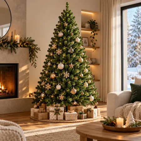Albero di Natale Artificiale Verde 180 cm Rami in PVC Diametro 106 cm