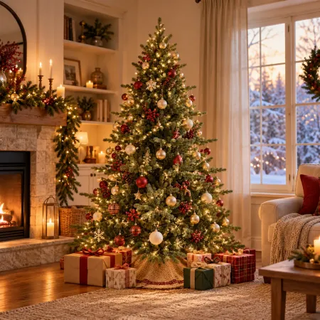 Albero di Natale Verde 240 cm Artificiale Base 173 cm in PE PVC