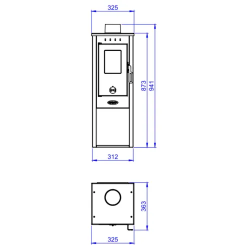 Stufa a Legna 7 kW Antracite in Acciaio Ghisa Classe A+ da Interno