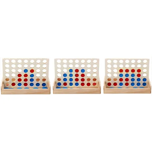 Gioco 4 in Linea da Tavolo in Legno con 42 Gettoni Colorati Strategia