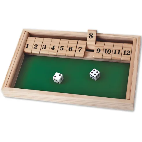 Gioco da Tavolo Chiudi la Scatola in Legno con 12 Numeri 2 Dadi