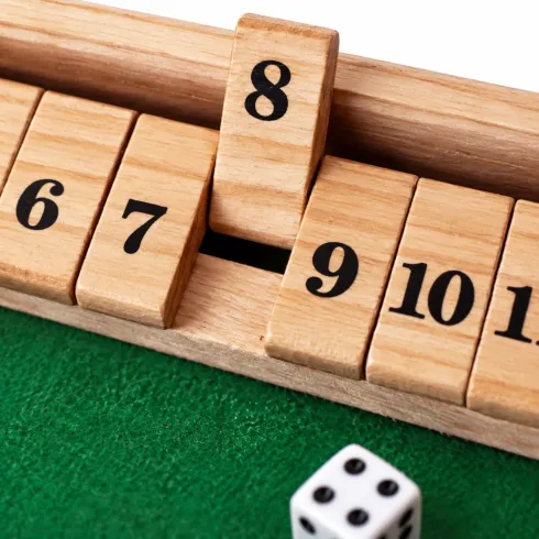 Gioco da Tavolo Chiudi la Scatola in Legno con 12 Numeri 2 Dadi
