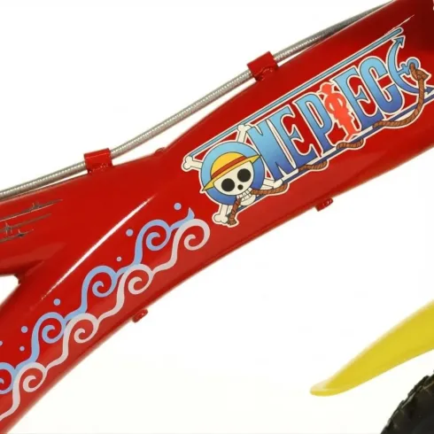 Bicicletta One Piece per Bambini Rosso 14 Pollici con Rotelle Accessori