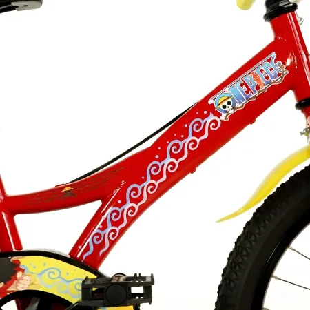 Bicicletta One Piece Bambini Rosso 20 Pollici con Rotelle Accessori