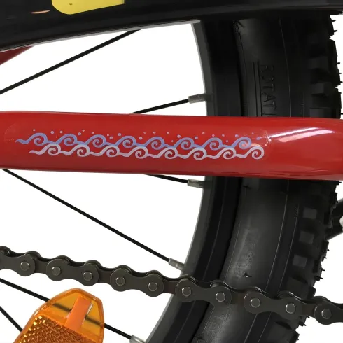 Bicicletta One Piece Bambini Rosso 20 Pollici con Rotelle Accessori