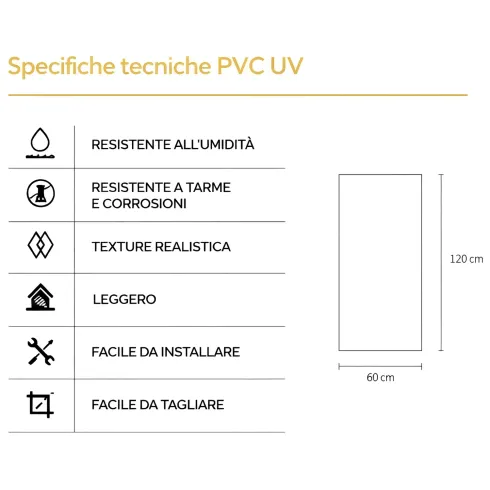 6 Pannelli Murali PVC Effetto Marmo Bianco Impermeabili 120x60 cm