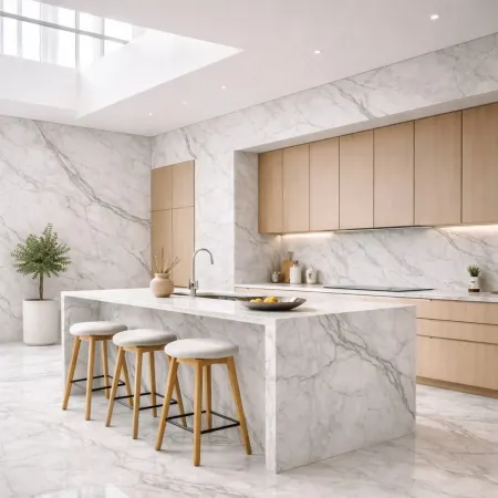6 Pannelli Murali PVC Effetto Marmo Bianco Impermeabili 120x60 cm
