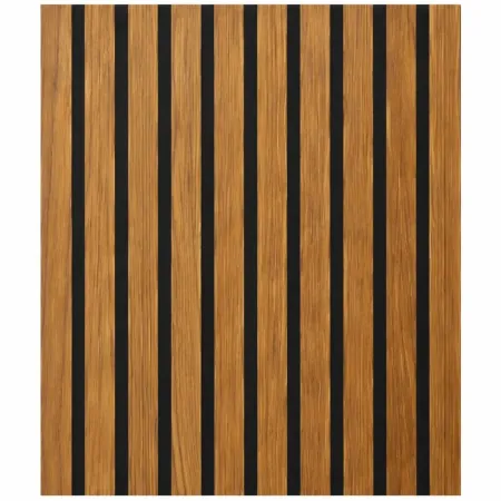 12 Pannelli Acustici a Doghe Effetto Legno Teak MDF Feltro 60x60 cm