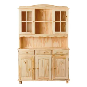 Mobile Alto Credenza Vetrina 3 Ante 3 Cassetti Legno da Soggiorno Cucina Rustico | BricoShop24 2